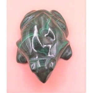 Genuine Malachite Frog Carving